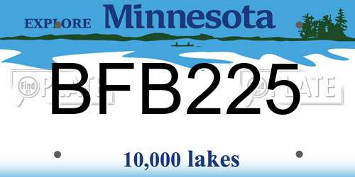 BFB225 Minnesota License Plate