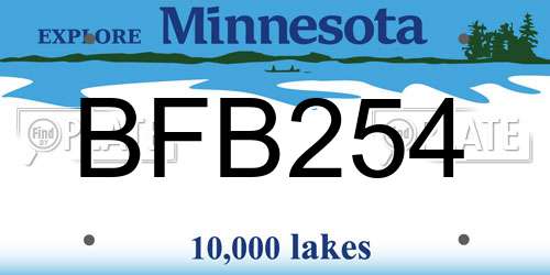 BFB254 Minnesota License Plate