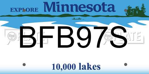 BFB97S Minnesota License Plate