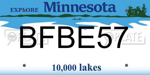 BFBE57 Minnesota License Plate