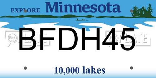 BFDH45 Minnesota License Plate