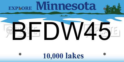 BFDW45 Minnesota License Plate