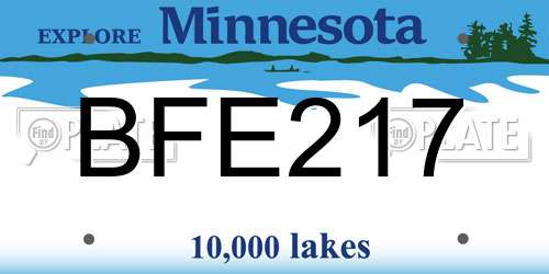 BFE217 Minnesota License Plate