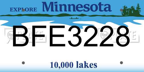 BFE3228 Minnesota License Plate