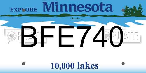 BFE740 Minnesota License Plate