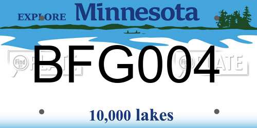 BFG004 Minnesota License Plate