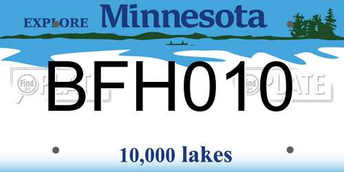 BFH010 Minnesota License Plate