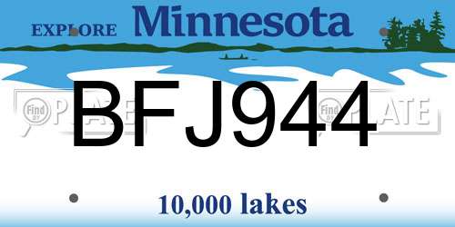 BFJ944 Minnesota License Plate