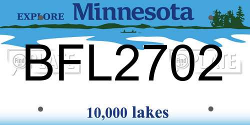 BFL2702 Minnesota License Plate