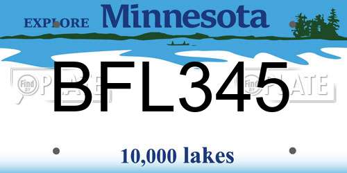 BFL345 Minnesota License Plate