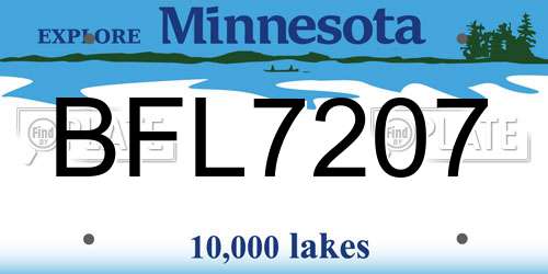 BFL7207 Minnesota License Plate