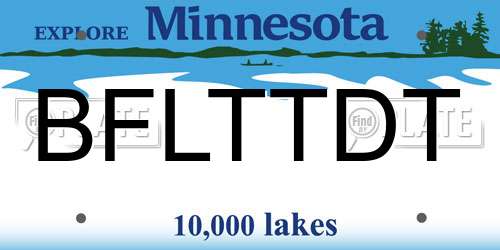 BFLTTDT Minnesota License Plate