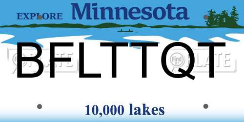 BFLTTQT Minnesota License Plate