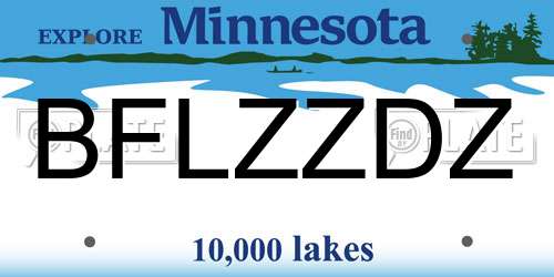 BFLZZDZ Minnesota License Plate