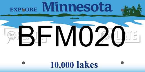 BFM020 Minnesota License Plate