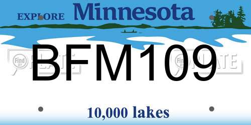 BFM109 Minnesota License Plate