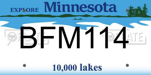 BFM114 Minnesota License Plate