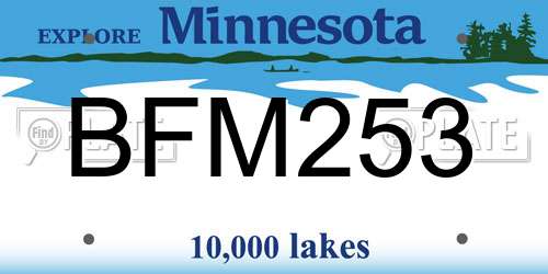 BFM253 Minnesota License Plate