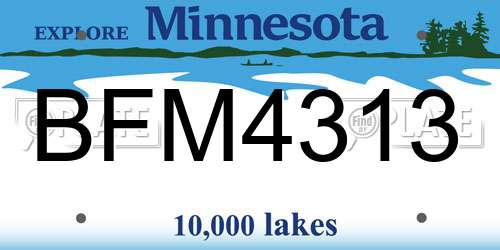BFM4313 Minnesota License Plate