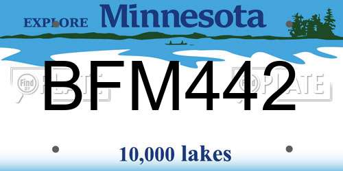 BFM442 Minnesota License Plate