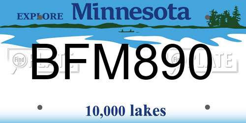 BFM890 Minnesota License Plate