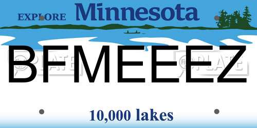 BFMEEEZ Minnesota License Plate
