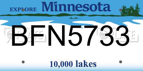 BFN5733 Minnesota License Plate