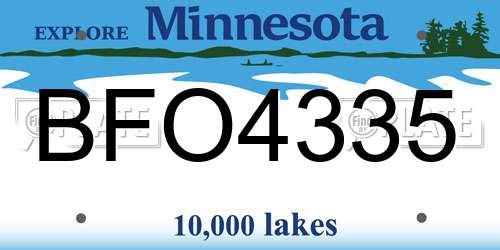 BFO4335 Minnesota License Plate
