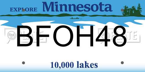 BFOH48 Minnesota License Plate