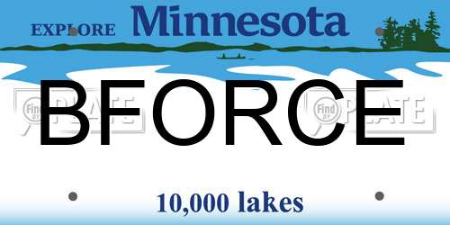BFORCE Minnesota License Plate
