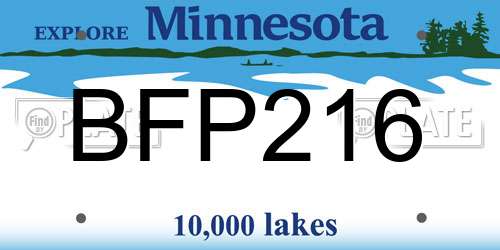 BFP216 Minnesota License Plate