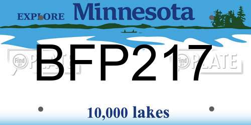 BFP217 Minnesota License Plate