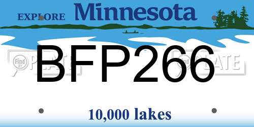 BFP266 Minnesota License Plate
