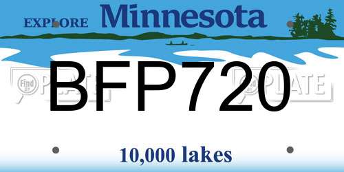 BFP720 Minnesota License Plate