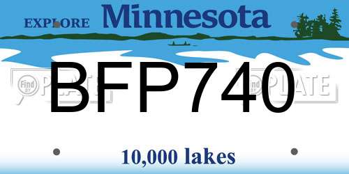 BFP740 Minnesota License Plate