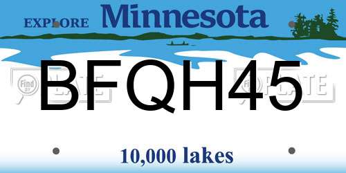 BFQH45 Minnesota License Plate