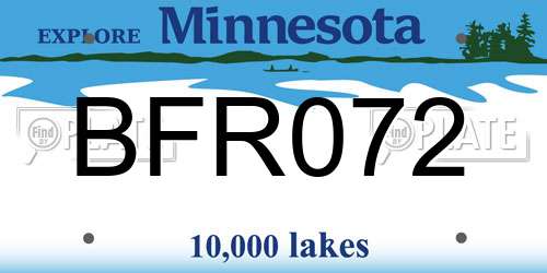 BFR072 Minnesota License Plate