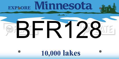 BFR128 Minnesota License Plate