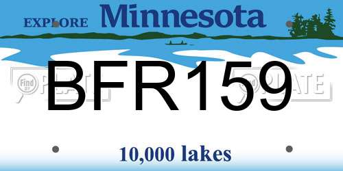 BFR159 Minnesota License Plate