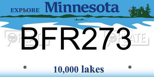 BFR273 Minnesota License Plate
