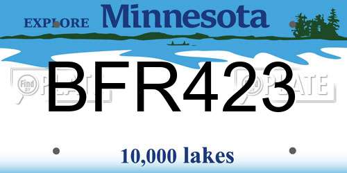 BFR423 Minnesota License Plate
