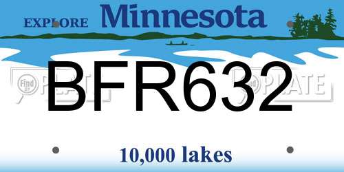 BFR632 Minnesota License Plate
