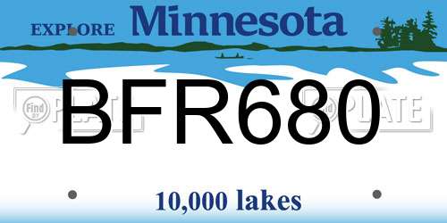 BFR680 Minnesota License Plate