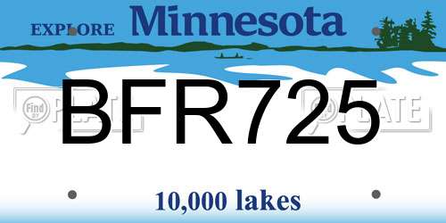 BFR725 Minnesota License Plate