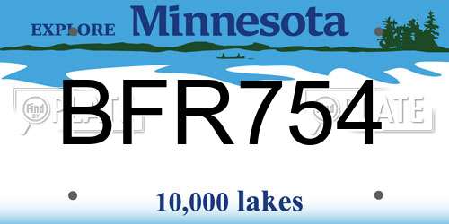 BFR754 Minnesota License Plate