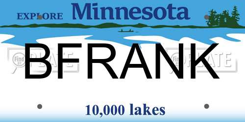 BFRANK Minnesota License Plate