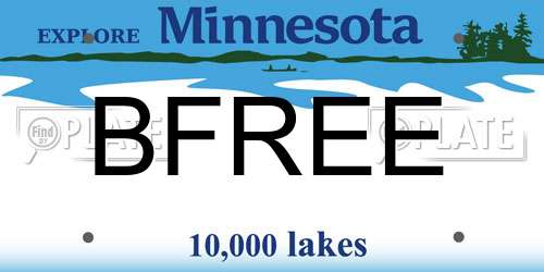 BFREE Minnesota License Plate