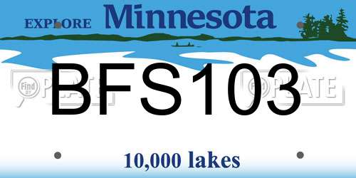 BFS103 Minnesota License Plate