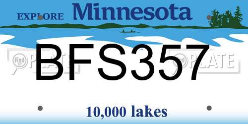 BFS357 Minnesota License Plate