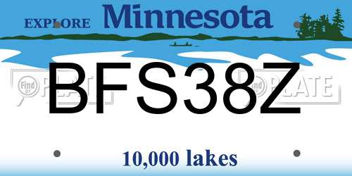BFS38Z Minnesota License Plate